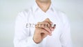 Excellence, Man Writing on Glass Royalty Free Stock Photo