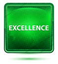 Excellence Neon Light Green Square Button Royalty Free Stock Photo