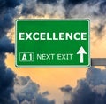 EXCELLENCE road sign against clear blue sky Royalty Free Stock Photo