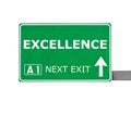 EXCELLENCE road sign isolated on white Royalty Free Stock Photo
