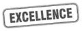 excellence stamp. excellence square grunge sign.