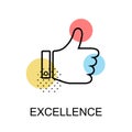 Excellence Thump up Graphic Icon.Vector Illustration Royalty Free Stock Photo