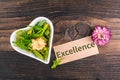 Excellence word on card Royalty Free Stock Photo