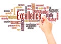 Excellence word cloud hand writing concept Royalty Free Stock Photo