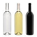 Excellent Bottles of Wine Isolated on White Background. Royalty Free Stock Photo