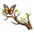 Excellent Butterfly Scene Whimsical Elegance