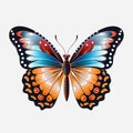 Excellent collection of butterflies on white background Royalty Free Stock Photo