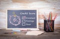 Excellent, credit score concept. Chalk board Background with texture Royalty Free Stock Photo