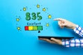 Excellent credit score theme with a tablet computer Royalty Free Stock Photo