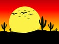 Excellent design of the sunset in the desert