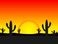 Excellent design of the sunset in the desert
