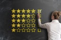 Excellent five star customer feedback or client service rating Royalty Free Stock Photo