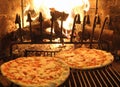 Excellent fragrant pizza baked in a wood fireplace 1