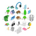 Excellent house icons set, isometric style