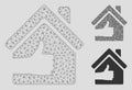 Excellent House Vector Mesh 2D Model and Triangle Mosaic Icon