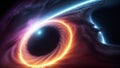 An Excellent Image Of A Black Hole With A Bright Orange Ring AI Generative Royalty Free Stock Photo