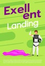 Excellent landing poster vector template