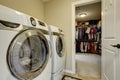 Excellent laundry room with washer and dryer. Royalty Free Stock Photo