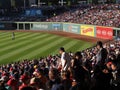 An excellent look at Ichiro standing in right field in Cleveland, Ohio - USA - OHIO Royalty Free Stock Photo