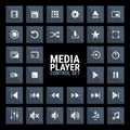 Excellent media player control icon set