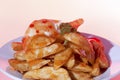 Excellent potatoes plate with ice cream Royalty Free Stock Photo