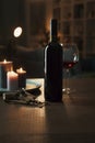 Excellent red wine tasting at night Royalty Free Stock Photo
