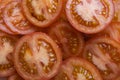 Excellent top view of sliced fresh red tomato Royalty Free Stock Photo