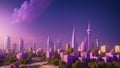 An Excellent View Of A City With A Lot Of Tall Buildings AI Generative