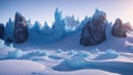 An Excellent View Of A Frozen Mountain With Ice Formations AI Generative