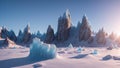 An Excellent View Of A Frozen Mountain Range With A Lot Of Ice AI Generative