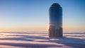An Excellent View Of A Skyscraper In The Middle Of A Sea Of Clouds AI Generative