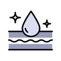 Moisture color icon, vector pictogram of moisturizing cream. Skincare illustration, sign for cosmetics packaging. Water resistant