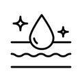 Moisture line icon, vector pictogram of moisturizing cream. Skincare illustration, sign for cosmetics packaging. Water resistant