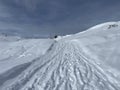 Excellently arranged and cleaned winter trails for walking, hiking, sports and recreation in the area of the resort of Arosa