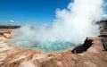 Excelsior Geyser in the Midway Geyser Basin next to the Firehole River in Yellowstone National Park in Wyoming Royalty Free Stock Photo