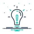 Mix icon for Except, lightbulb and concept Royalty Free Stock Photo