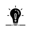 Black solid icon for Except, lightbulb and concept Royalty Free Stock Photo