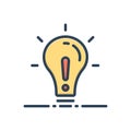 Color illustration icon for Except, lightbulb and concept Royalty Free Stock Photo