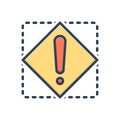 Color illustration icon for Except, priority and exclamation