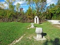 Exceptional monument Glagolitic Lane or memorial with eleven individual monuments Glagolitic Alley - Hum, Croatia