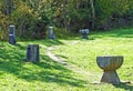 Exceptional monument Glagolitic Lane or memorial with eleven individual monuments Glagolitic Alley - Hum, Croatia