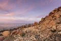 Exceptional rock formation and sunset at Capo Comino, Siniscola, Nuoro Province, Sardinia, Italy