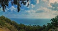 exceptional view of the Mediterranean sea from a forest mountain, sidi bou said& x27;s cap.