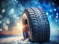 Exceptional Winter Tire Performance A 3D Rendered CloseUp Showcase of Superior Traction in Snow