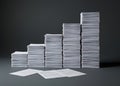 Excess of bureaucracy. Slow administrative processes, inefficiency in public services. Document overload and regulation. Royalty Free Stock Photo