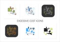 Excessive cost icons set