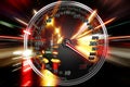 Excessive speed on speedometer Royalty Free Stock Photo