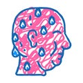 excessive sweating flat icon doodle illustration Royalty Free Stock Photo