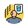 excessive thirst disease symptom color icon vector illustration