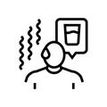 excessive thirst disease symptom line icon vector illustration